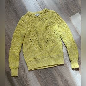 Lucky Brand crewneck yellow and white womens small sweater